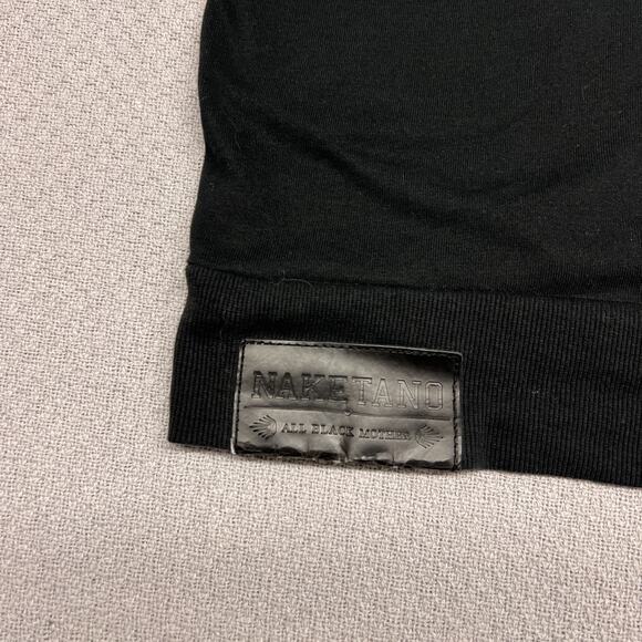 Naketano Hoodie Womens Large Black Pullover Cowl Fleece Activewear Casual - Picture 6 of 12